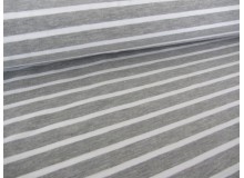 Stretchjersey Ringeljersey Streifen grau weiß